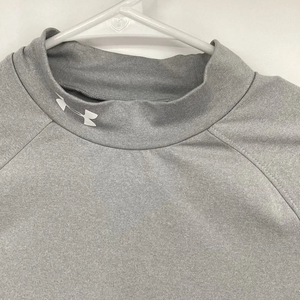Youth Under‎ Armour Coldgear long sleeved Mock Neck gray/white XL